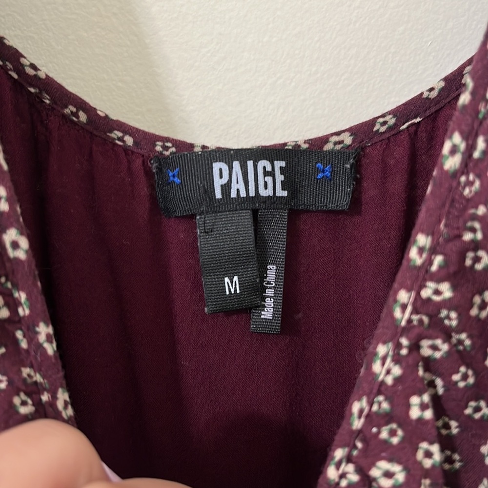 Paige Carmine Cold Shoulder Wine Tasting Ditsy Boho Floral Dress Size Medium - Picture 5 of 10